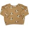 Puppy Faces Print Brooklyn Boxy, Caramel - Sweatshirts - 1 - thumbnail