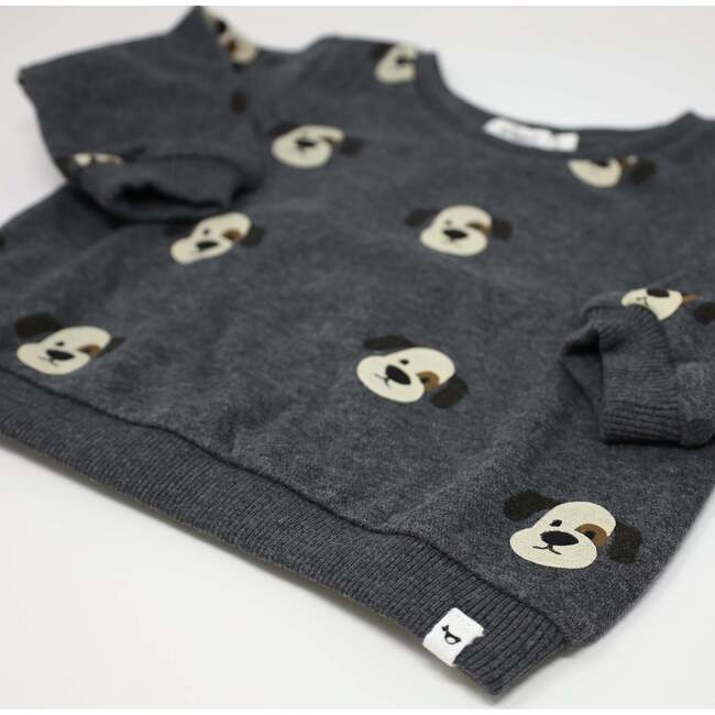 Puppy Faces Print Brooklyn Boxy, Charcoal Pepper - Sweatshirts - 3