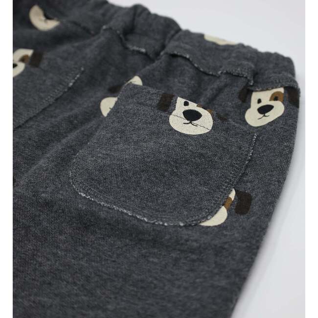 Puppy Faces Print Brooklyn Jogger, Charcoal Pepper - Sweatpants - 3
