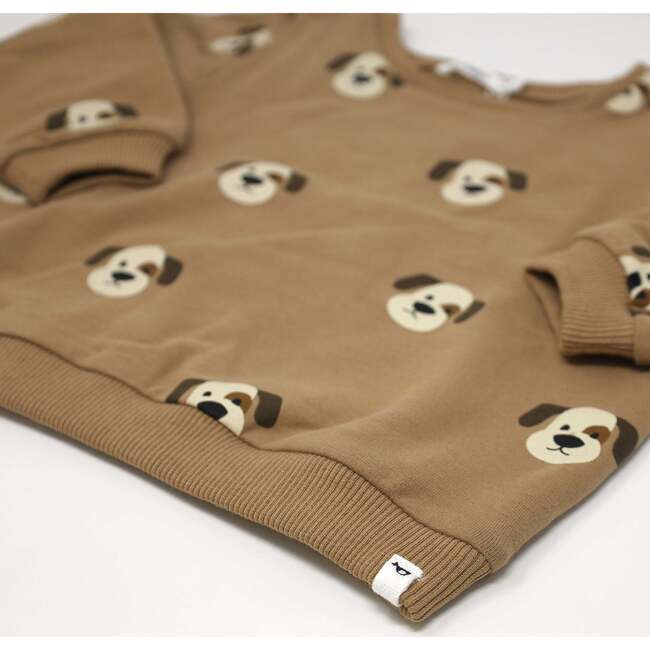 Puppy Faces Print Brooklyn Boxy, Caramel - Sweatshirts - 3