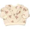 Cone Flowers Print V-Ruffle Slouch, Vanilla - Sweatshirts - 1 - thumbnail