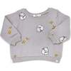 Milk & Cookies Print Brooklyn Boxy, Pale Gray - Sweatshirts - 1 - thumbnail