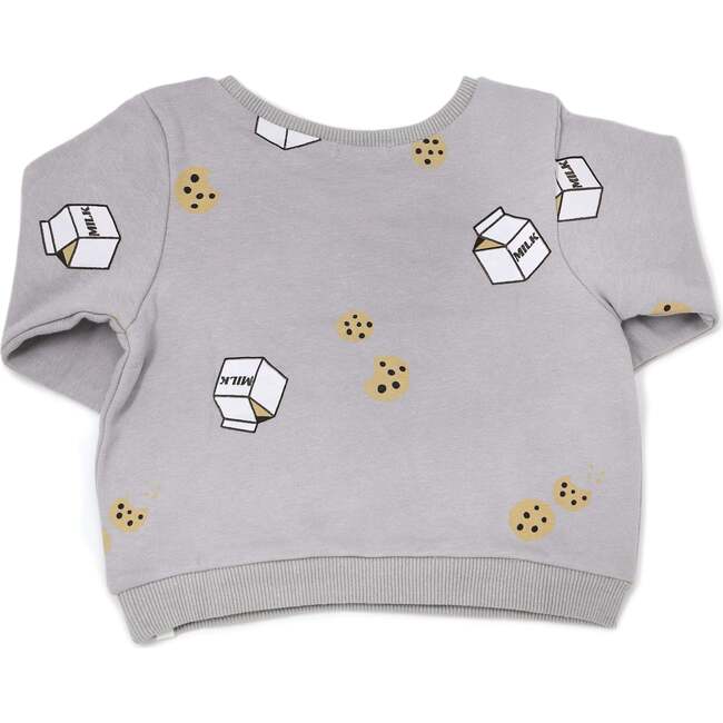 Milk & Cookies Print Brooklyn Boxy, Pale Gray - Sweatshirts - 2