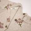 Cone Flowers Print Ruffle Neck Blouse, Sand - Blouses - 4