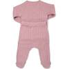 Cable Kimono Footies Two Piece Set, Blush - Mixed Apparel Set - 4