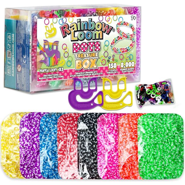 Rainbow Loom Friendship Making Bracelets - Dots Rubber Band Treasure Box Edition