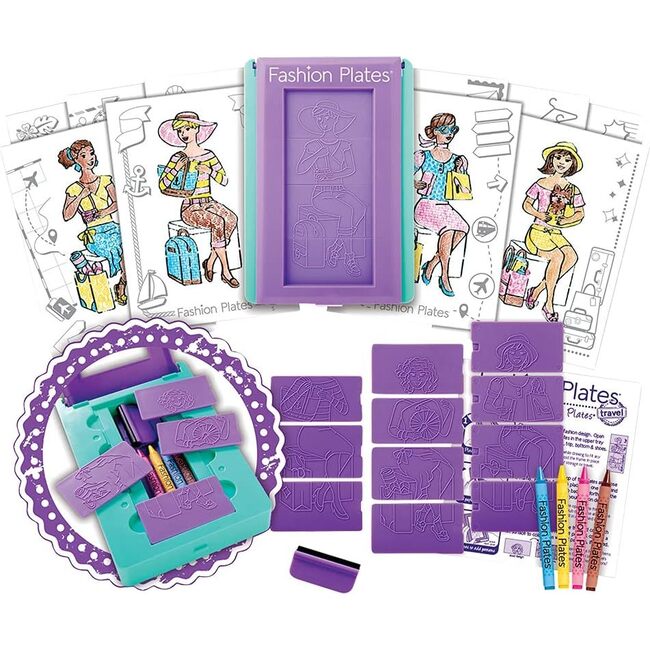 Fashion Plates Travel Drawing Craft Set - Craft Kits - 3