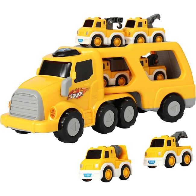 Trimate Toy Truck 7 Pack (Dump Truck, A Mixed Truck, Two Cranes Trucks, A Drill Excavator Truck and An Excavator Truck)