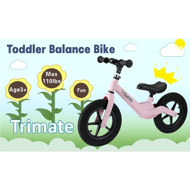 Trimate Toddler Balance Bike, Pink - Bikes - 2