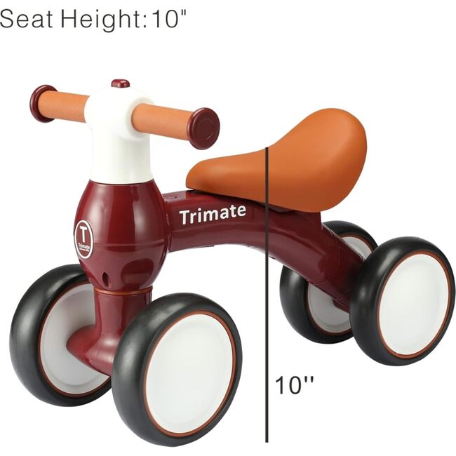 Trimate Baby Walker Balance Bike, Wine Red (12-24 Months) - Bikes - 4