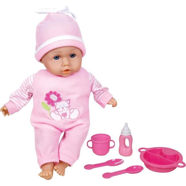 Lissi Dolls 13 Inch Talking Baby w/ Feeding Accessories, Pink