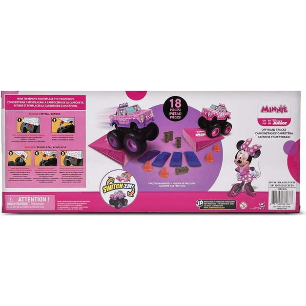 Minnie 18 Piece Off-Road Monster Truck Playset, Friction Powered Vehicles - Remote Control - 3