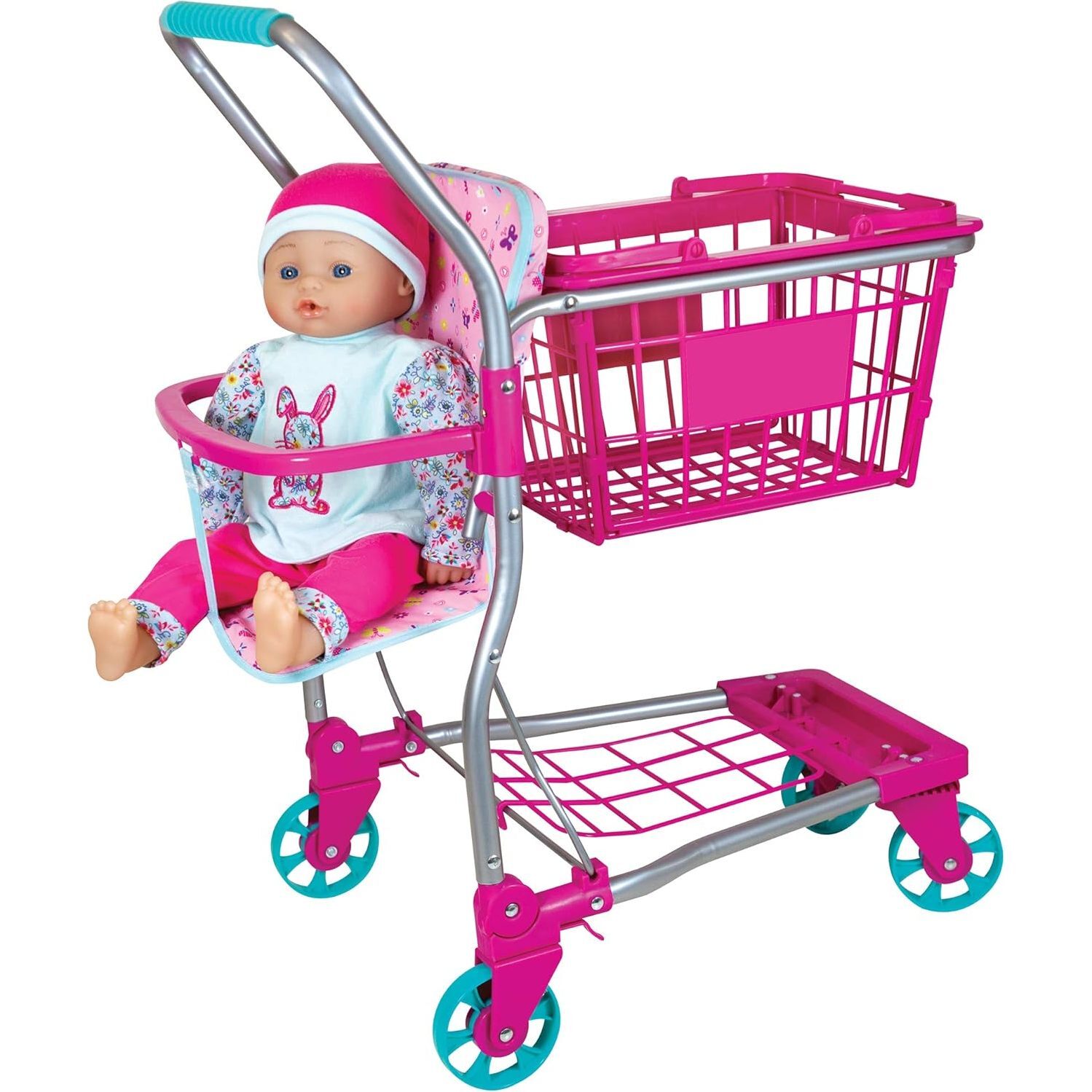 Lissi Baby Doll Shopping Cart w/ 16 inch Baby Doll - Dolls - 1