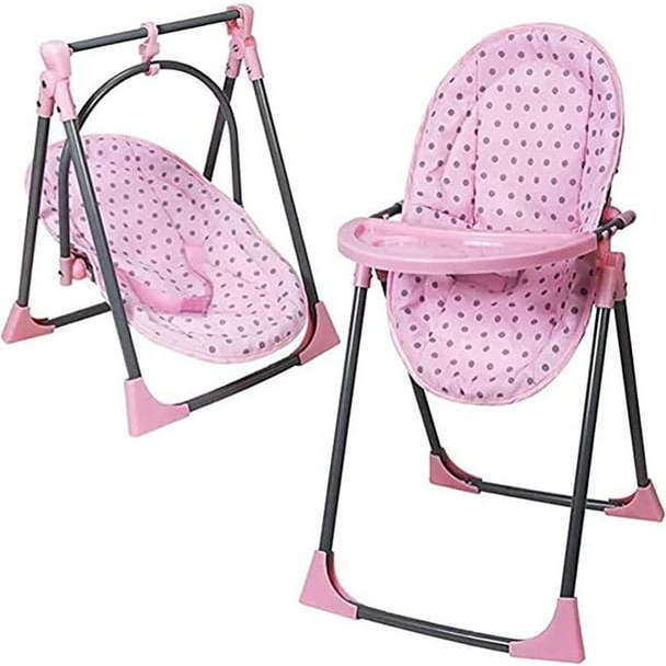 Lissi Baby Doll 6-in-1 Convertible Highchair Play Set Doll Accessory - Doll Accessories - 2