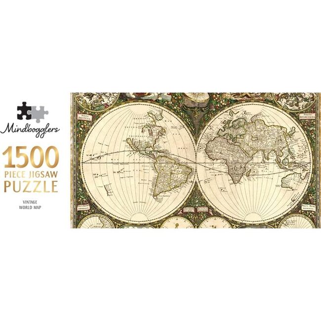 Mindbogglers Gold 1500-Piece Jigsaw Puzzle: Vintage World Map - Jigsaws for Adults - Puzzles - 5