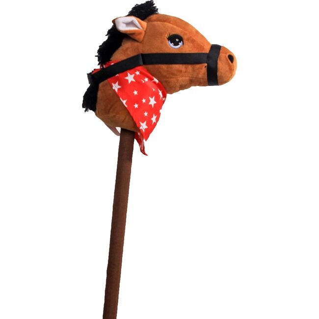 Brown Horse Stick Ride On Plush with Sound