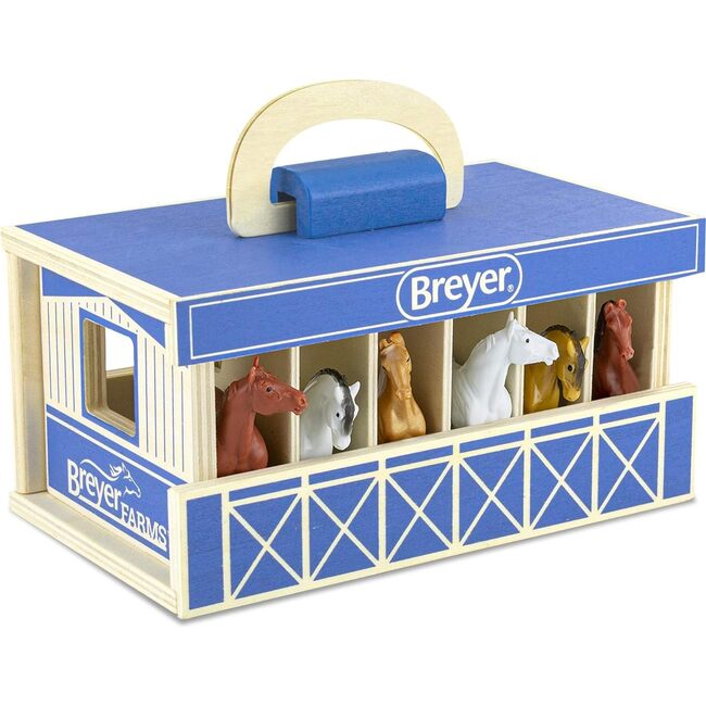 Breyer Horses - Breyer Farms 1:32 Scale Wooden Stable Playset w/  6 Horses