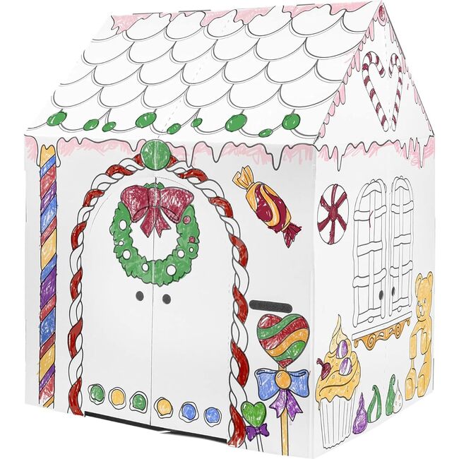 Cardboard Coloring Playhouse Gingerbread House - Kids Art & Craft - Playhouses - 3