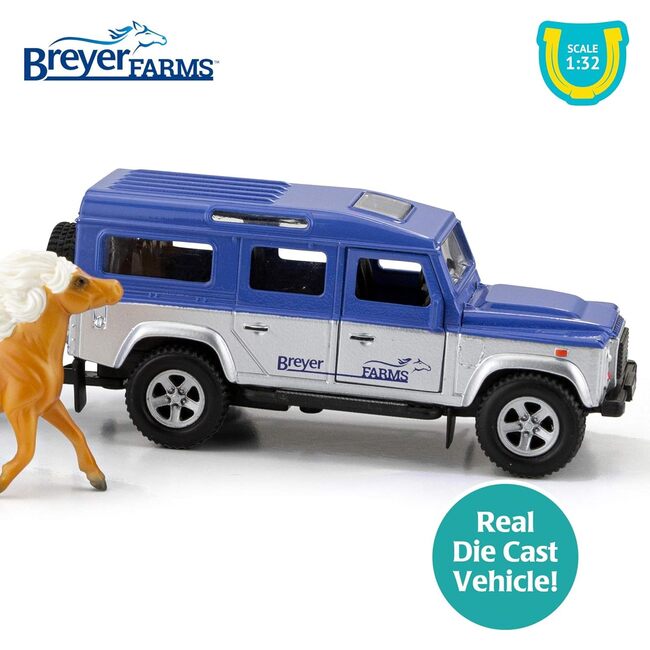 Breyer Horses - Breyer Farms 1:32 Scale Land Rover and Tag-a-Long Trailer Playset w/ 2 Stablemates Horses - Playsets - 3