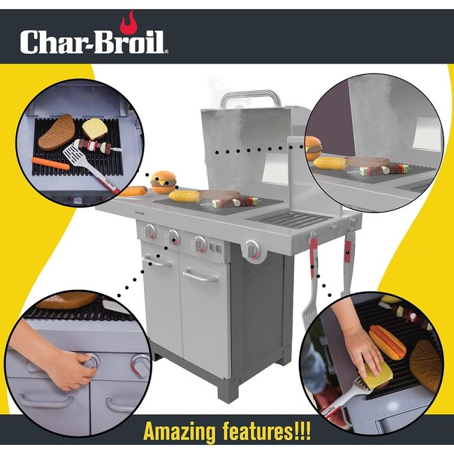 Char-Broil kids BBQ Pretend Play Set w/ Realistic Steam, Lights and Sounds and BBQ Accessories - Play Kitchens - 4