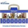 Breyer Horses - Breyer Farms 1:32 Scale Wooden Stable Playset w/  6 Horses - Playsets - 4