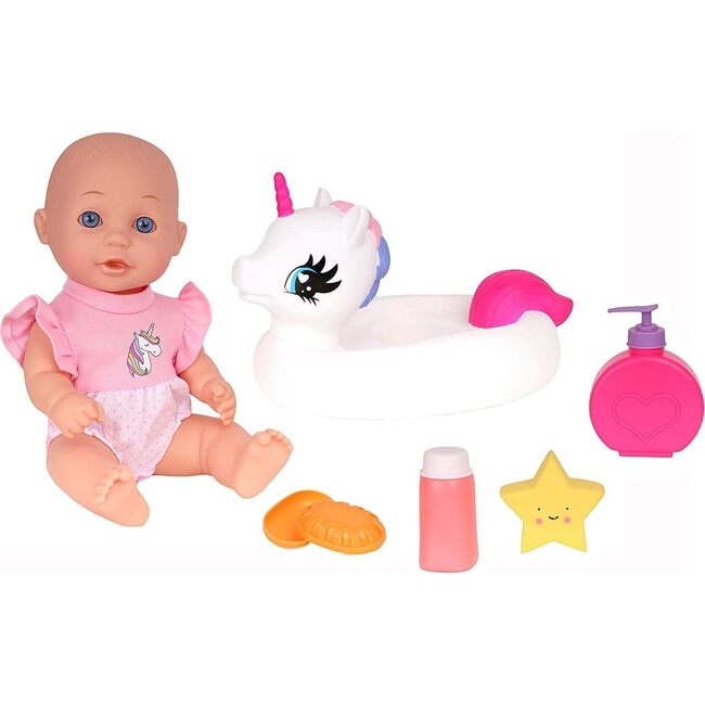 Bath Time 12" Baby Doll with Unicorn Floatie