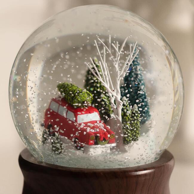 Ashfield & Harkness Red Truck Special Delivery Decorative Wind Up Snow Globe - Snowglobes - 2