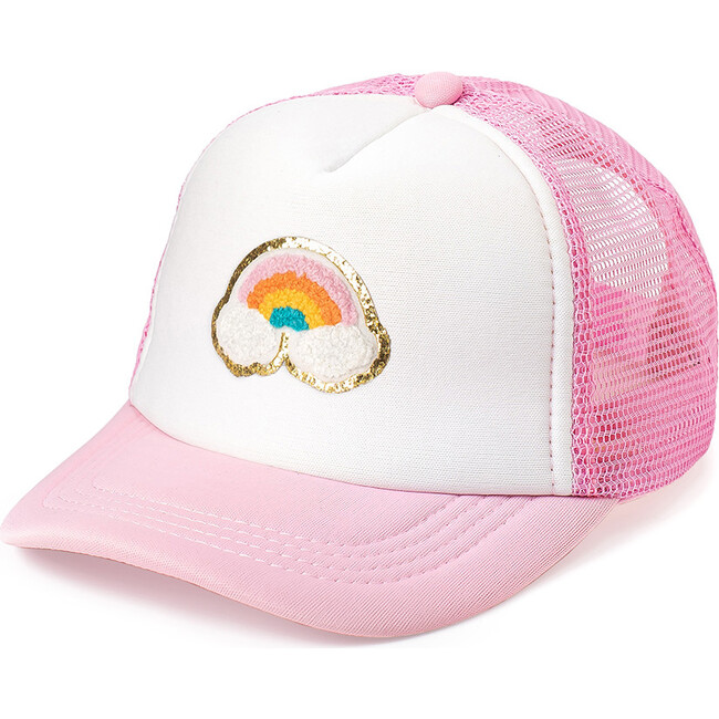 Rainbow Patch Trucker Hat, Pink