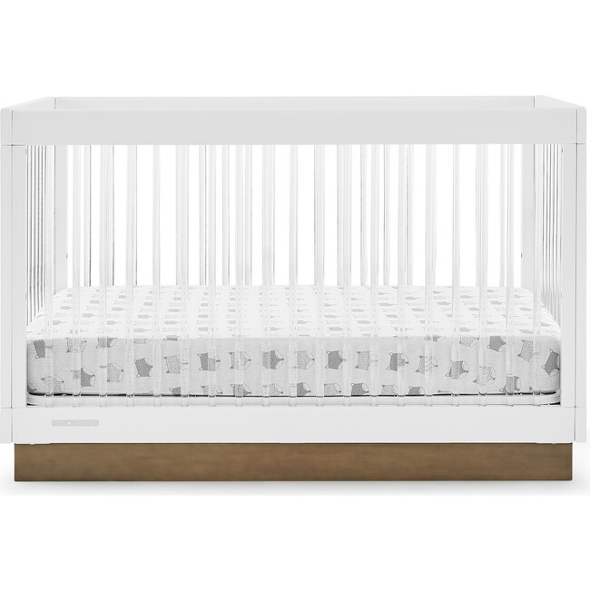 James Acrylic 4-In-1 Convertible Crib, White
