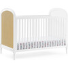 Madeline 4-In-1 Convertible Crib Woven Cane Mesh Panels With Conversion Rails, Bianca White & Textured Almond - Cribs - 1 - thumbnail