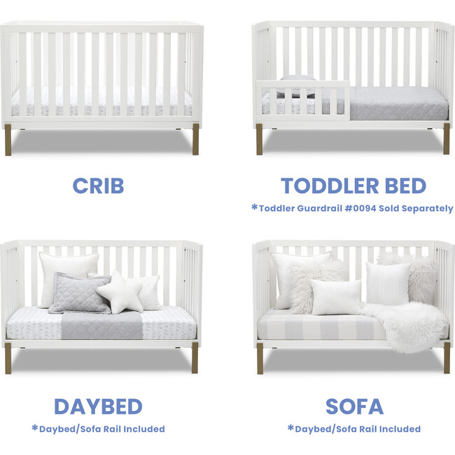 Hendrix 4-In-1 Convertible Crib, White - Cribs - 2
