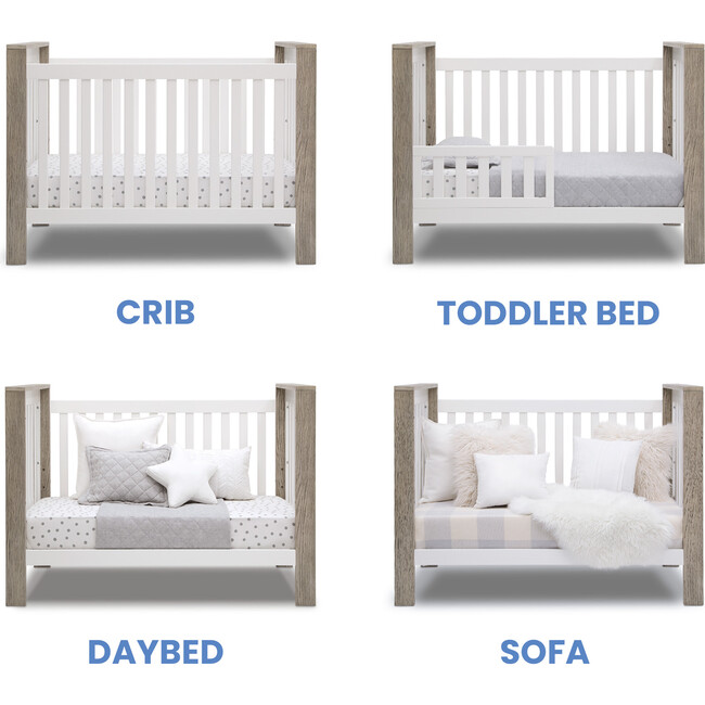 Miles 4-In-1 Convertible Crib, Brown - Cribs - 2