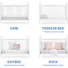 Madeline 4-In-1 Convertible Crib Woven Cane Mesh Panels With Conversion Rails, Bianca White & Textured Almond - Cribs - 2