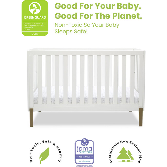 Hendrix 4-In-1 Convertible Crib, White - Cribs - 3