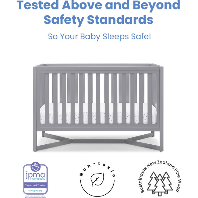 Tribeca 4-In-1 Baby Convertible Crib, Grey - Cribs - 3