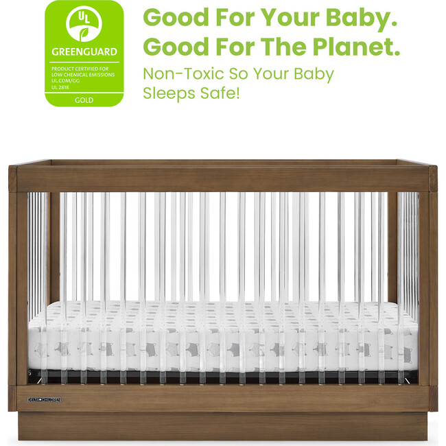 James Acrylic 4-In-1 Convertible Crib, Brown - Cribs - 3