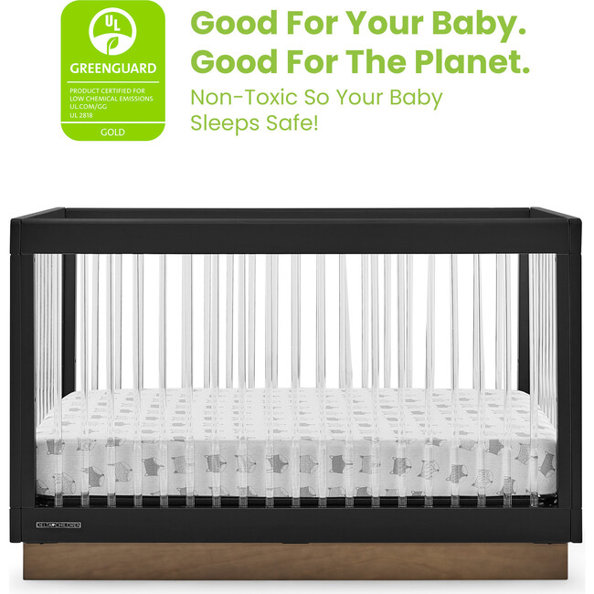 James Acrylic 4-In-1 Convertible Crib, Grey - Cribs - 3