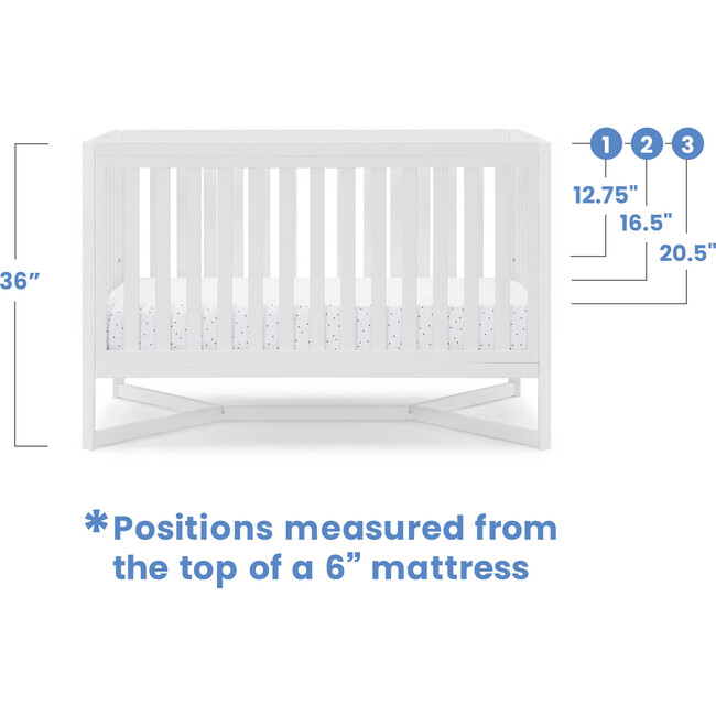 Tribeca 4-In-1 Baby Convertible Crib, White - Cribs - 4