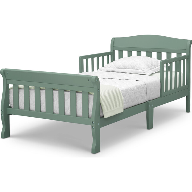 Canton Wood Toddler Bed With Guardrails, Green - Beds - 3