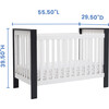 Miles 4-In-1 Convertible Crib, Dark Grey & White - Cribs - 5
