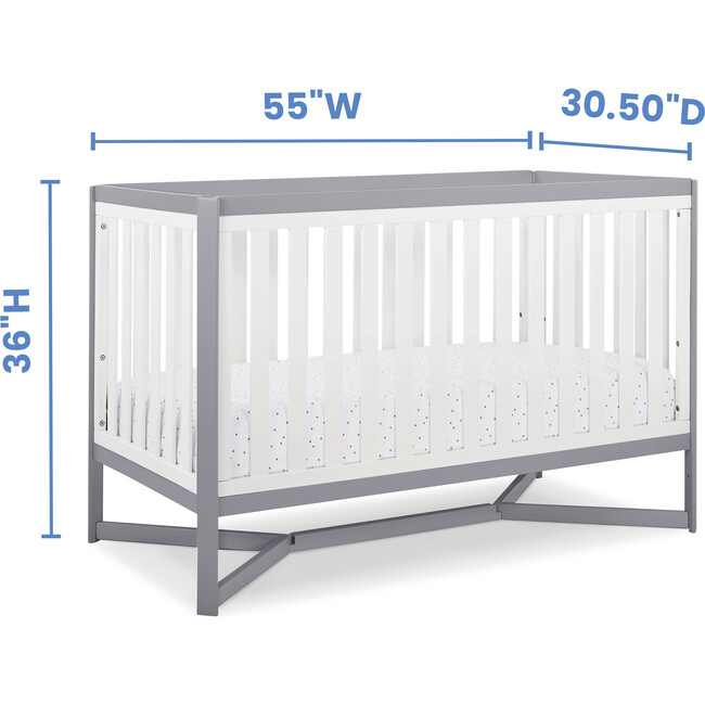 Tribeca 4-In-1 Baby Convertible Crib, White & Grey - Cribs - 5