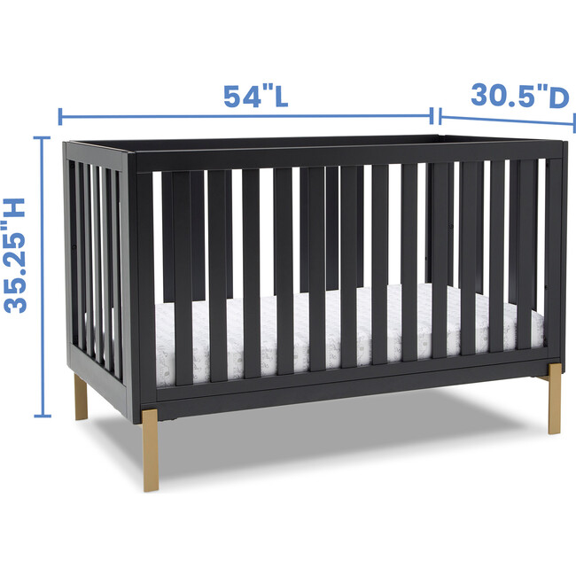 Hendrix 4-In-1 Convertible Crib, Grey - Cribs - 5