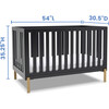 Hendrix 4-In-1 Convertible Crib, Grey - Cribs - 5