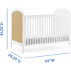 Madeline 4-In-1 Convertible Crib Woven Cane Mesh Panels With Conversion Rails, Bianca White & Textured Almond - Cribs - 5