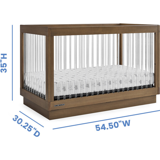 James Acrylic 4-In-1 Convertible Crib, Brown - Cribs - 5