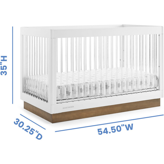 James Acrylic 4-In-1 Convertible Crib, White - Cribs - 5