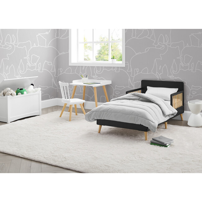 Logan Wood Toddler Bed With 2-Guard Rails, Grey - Beds - 6