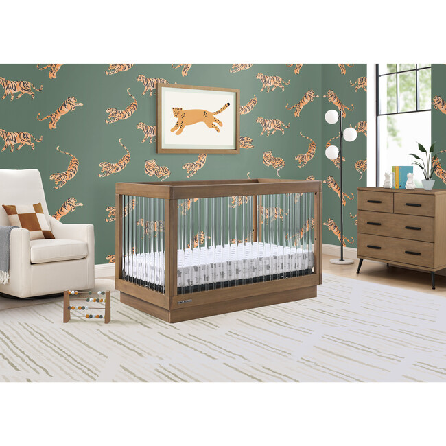 James Acrylic 4-In-1 Convertible Crib, Brown - Cribs - 6