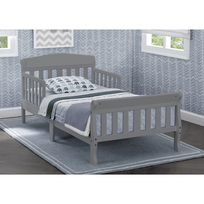 Canton Wood Toddler Bed With Guardrails, Grey - Beds - 4