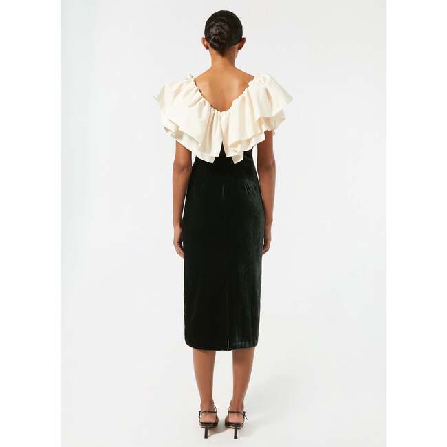 Women's Velvet Quentin Dress, Macadamia Forest - Dresses - 4